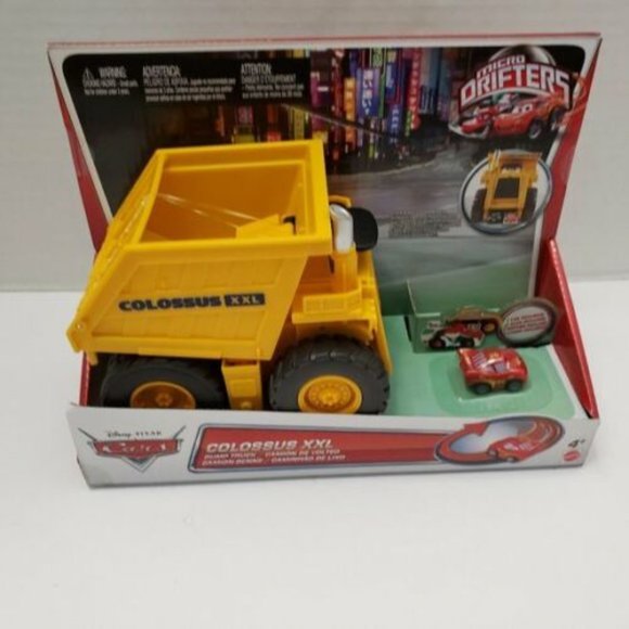 New Colossus XXL Disney Pixar Cars Micro Drifters Dump Truck Lightning McQueen